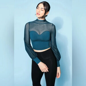 Aumnie sheer blue crop top